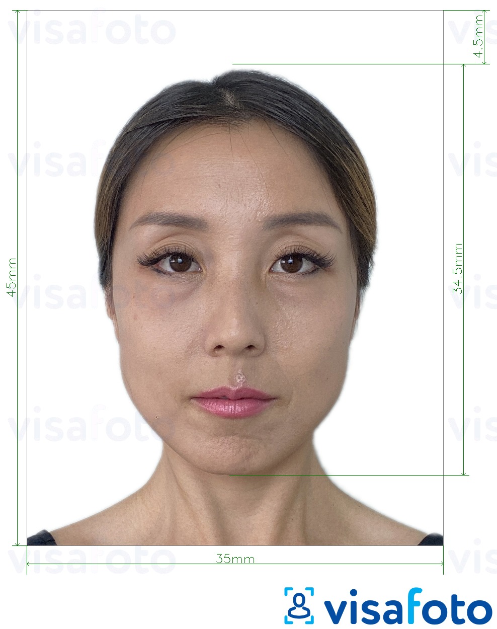 Exemples sur des photos pour Passeport birman 35x45 mm avec les spécifications de taille exactes