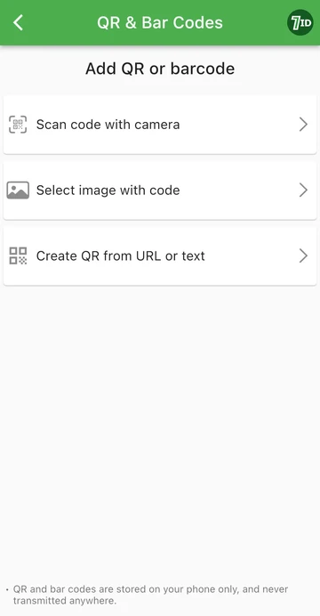 កម្មវិធី 7ID៖ បន្ថែម QR ឬ Bar code