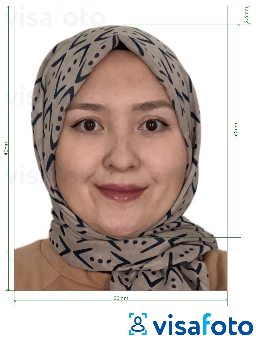 Exemples sur des photos pour Carte d'identité de l'Afghanistan (e-tazkira) 3x4 cm avec les spécifications de taille exactes