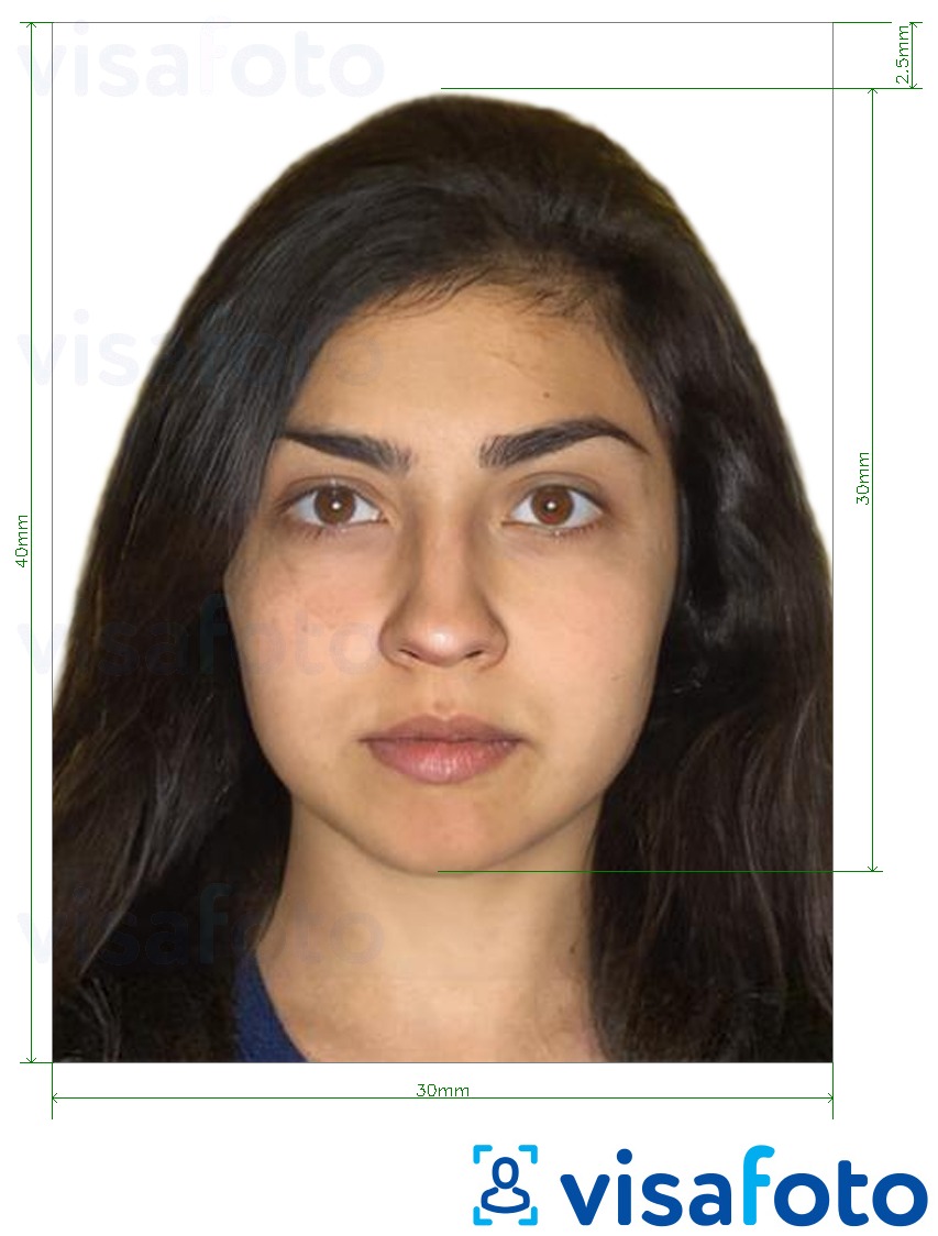 Exemples sur des photos pour Carte d'identité de l'Arménie 3x4 cm avec les spécifications de taille exactes