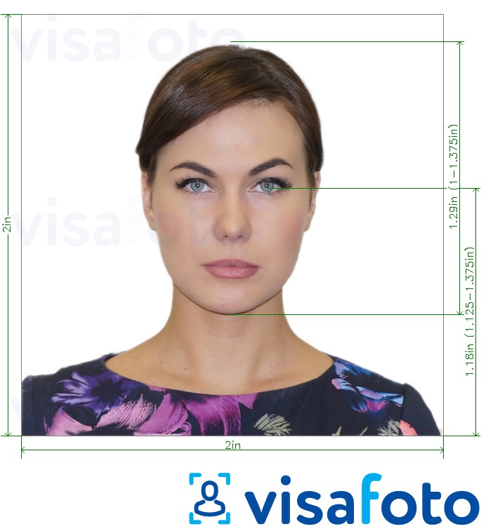 Exemples sur des photos pour Passeport du Costa Rica 2x2 pouces, 5x5 cm, 51x51 mm avec les spécifications de taille exactes