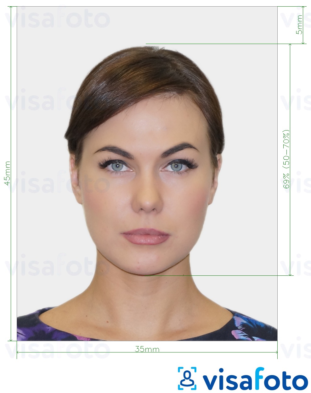 Exemples sur des photos pour Visa Géorgie 35x45 mm (3.5x4.5 cm) avec les spécifications de taille exactes