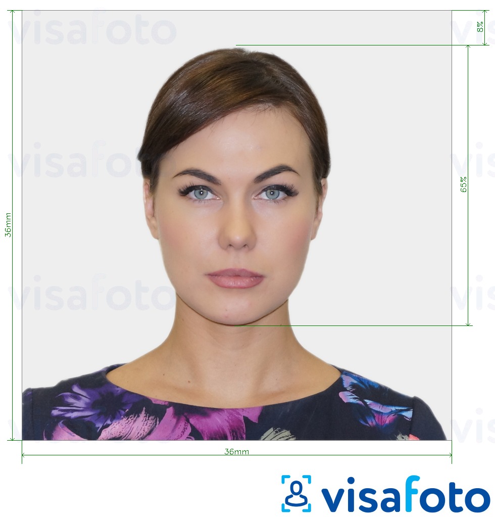 Exemples sur des photos pour Carte d'identité grecque 3.6x3.6 cm (36x36 mm) avec les spécifications de taille exactes