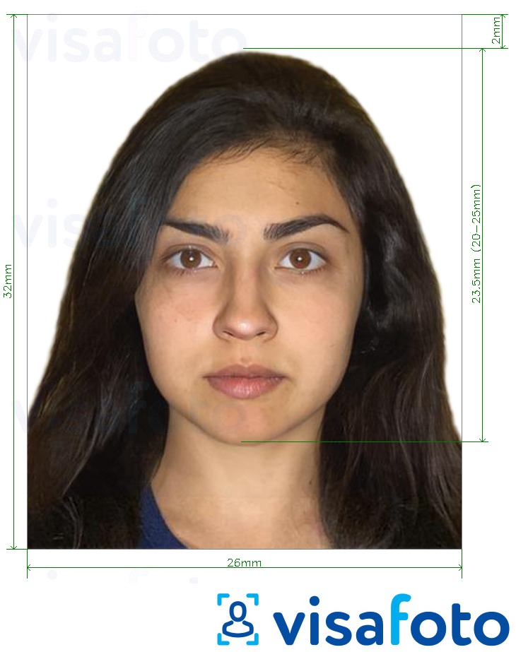 Exemples sur des photos pour Passeport guatémaltèque 2,6x3,2 cm avec les spécifications de taille exactes