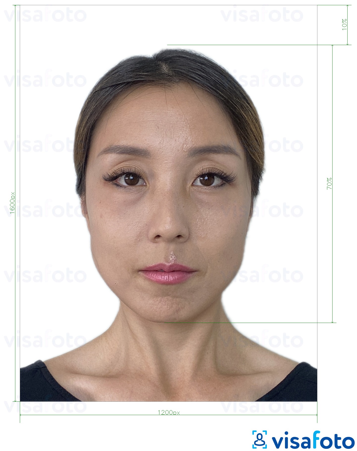 Exemples sur des photos pour E-visa en ligne de Hong Kong 1200x1600 pixels avec les spécifications de taille exactes