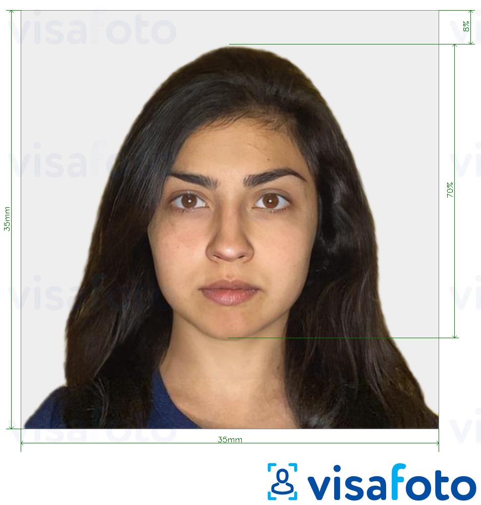 Exemples sur des photos pour Passeport indien 35x35 mm avec les spécifications de taille exactes