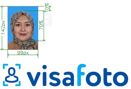 Exemples sur des photos pour Malaisie expat 99x142 pixels fond bleu avec les spécifications de taille exactes