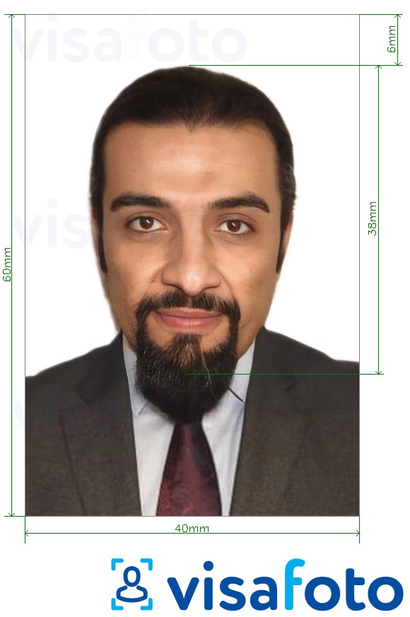 Exemples sur des photos pour Passeport Oman 4x6 cm fond blanc avec les spécifications de taille exactes