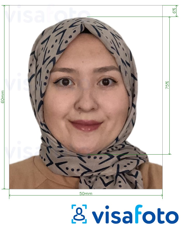 Exemples sur des photos pour Tadjikistan e-visa 5x6 cm (50x60 mm) avec les spécifications de taille exactes