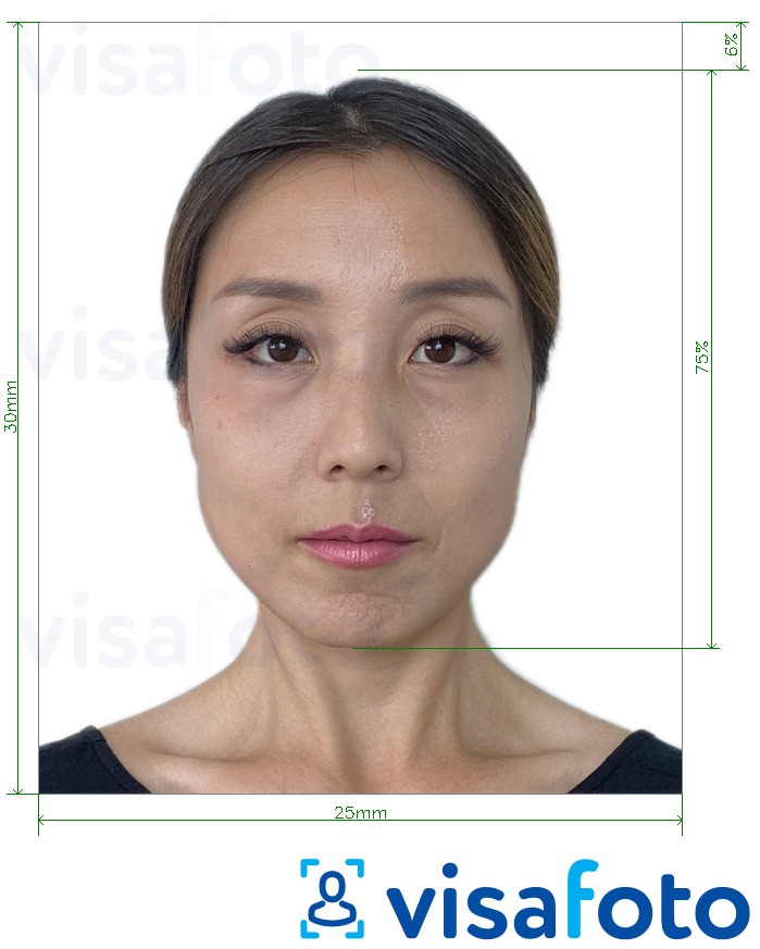Exemples sur des photos pour Carte d'identité de Taiwan 30x25 mm avec les spécifications de taille exactes